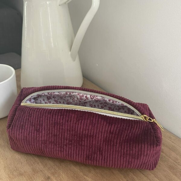trousse d'école en velours côtelé rose
