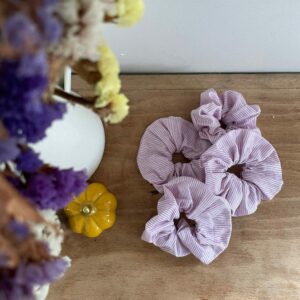 chouchous pour enfants rose à rayures violettes