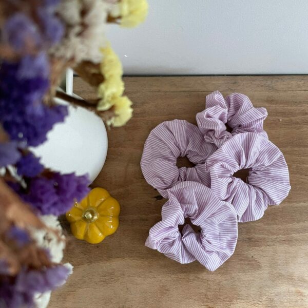 chouchous pour enfants rose à rayures violettes