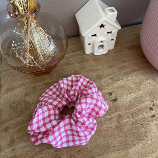 Chouchou adulte en vichy rose
