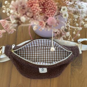 sac banane en polaire marron