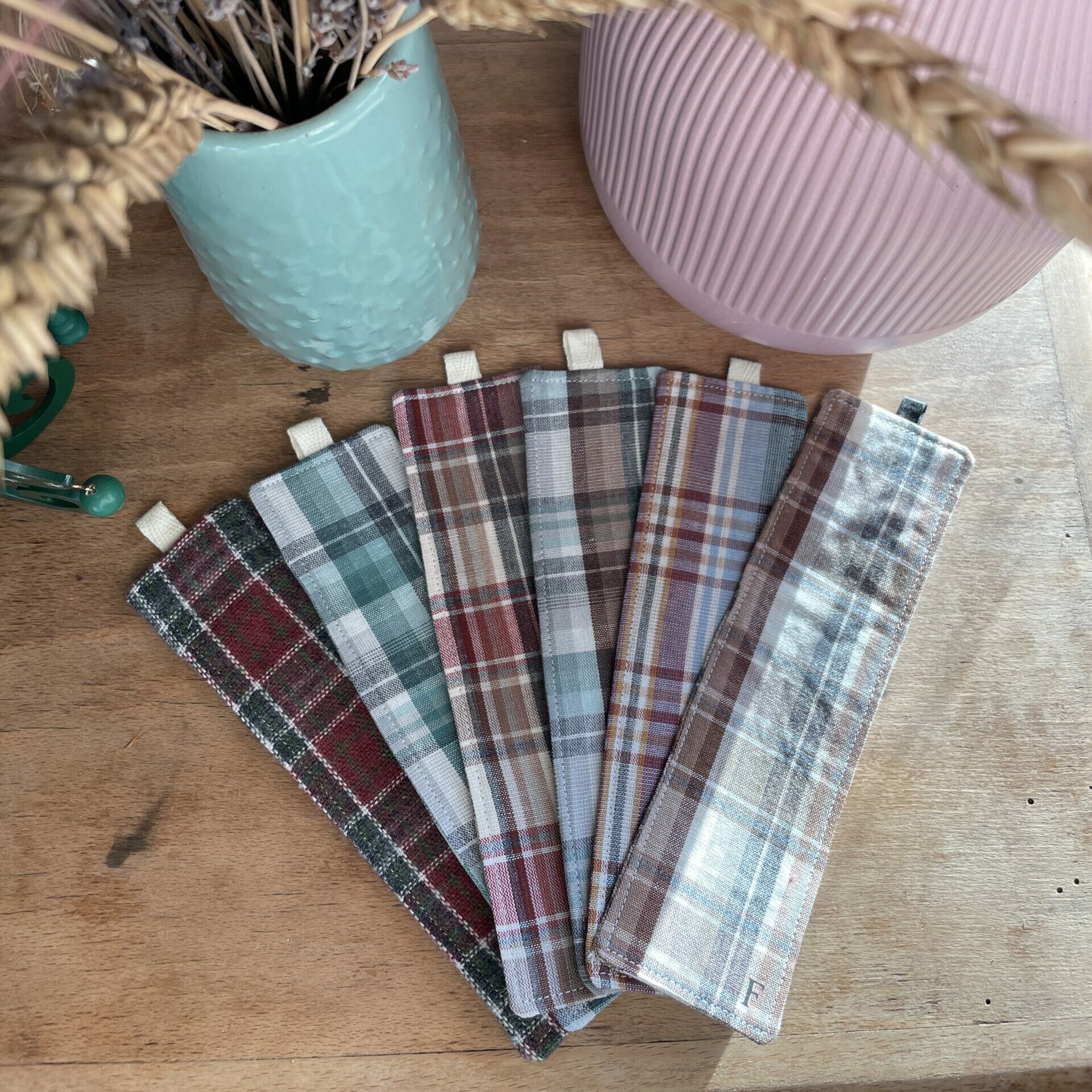 Marque-page en tissus tartan
