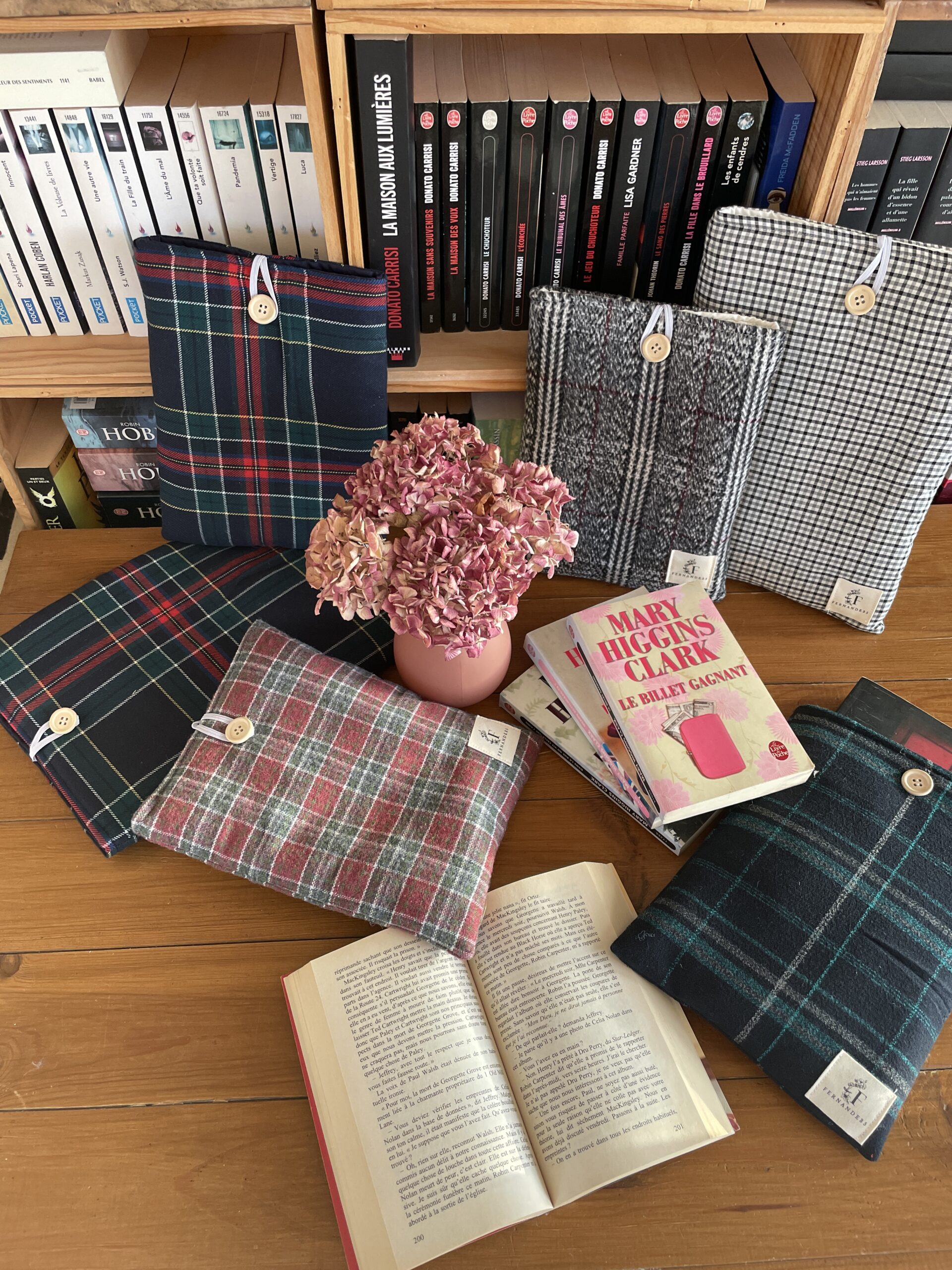 Pochette à livre upcyclé