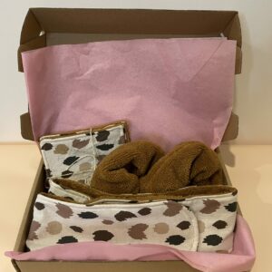 Coffret bien-être visage – Lingettes, manchon démaquillant & bandeau de soin